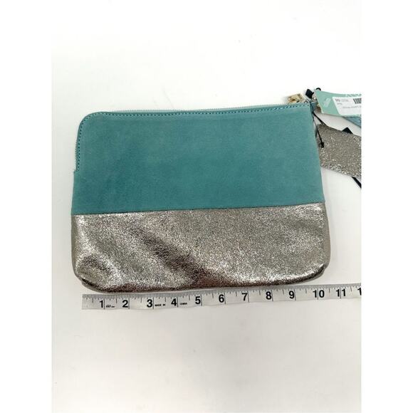 NEW with Tags Street Level Mirabella Metallic Sueded and Leather Wristlet Clutch - Picture 12 of 14